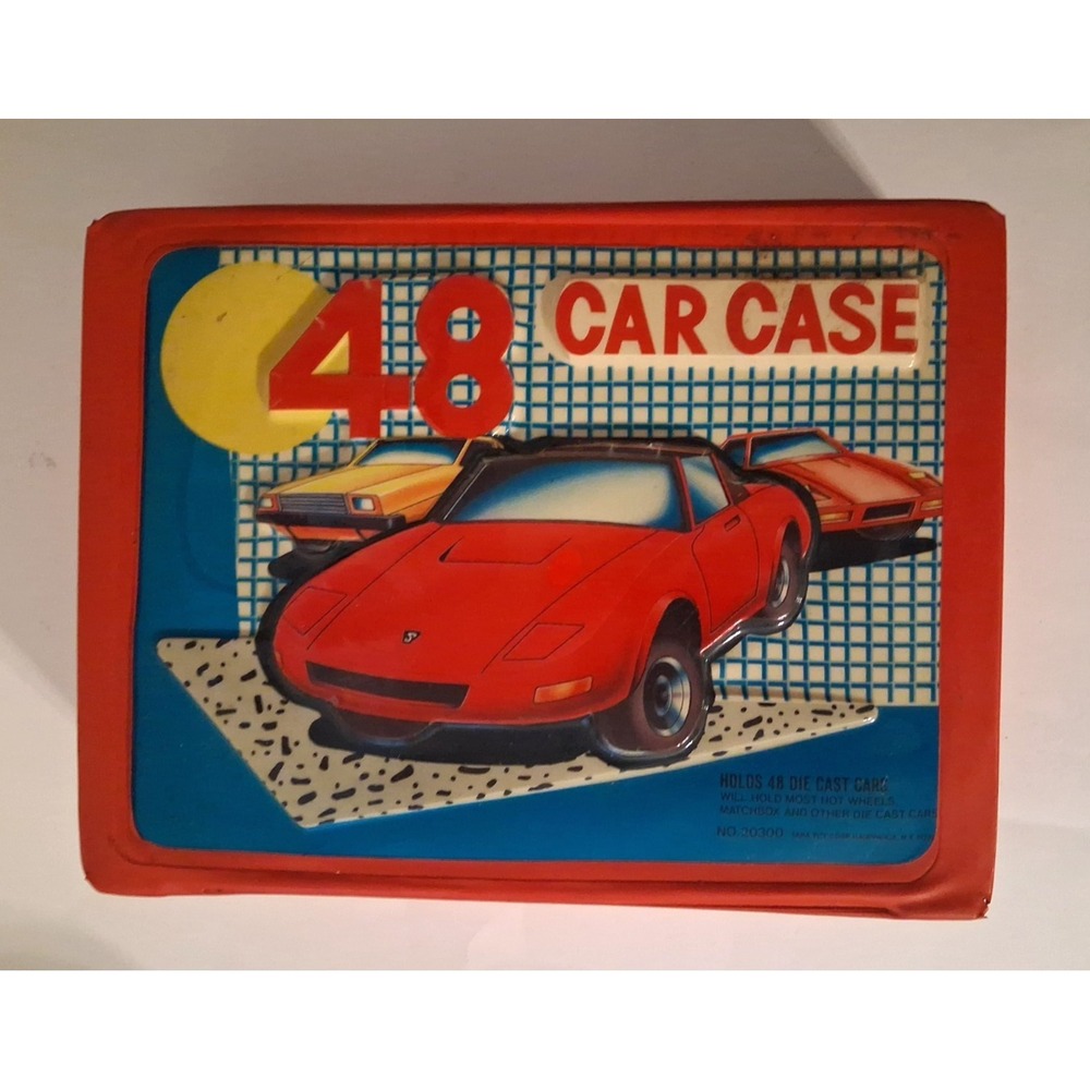 VTG Tara Toy 48 Car Carrying Case with cars Assorted Diecast Toy Rare Case 3D